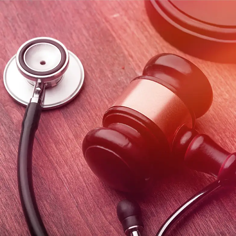 stethoscope and gavel