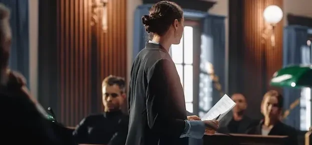 Hospital error lawsuits witness providing testimony during medical negligence trial proceedings.